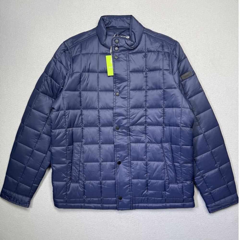 Sam Edelman Men's Box-Quilted Full-Zip Puffer Jacket Midnight Blue Large $180